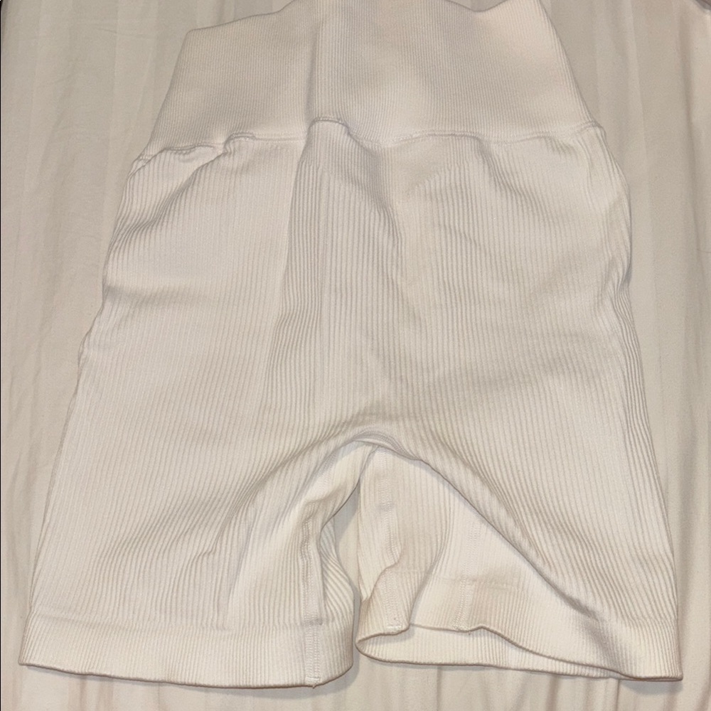 White BO+TEE Ribbed Shorts - Picture 5 of 5